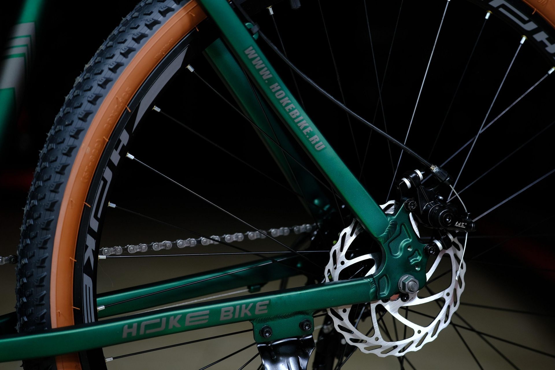 Тормоз дисковый механический JAK HOKE ONE MAX 29 матовый зелёный-чёрный 19