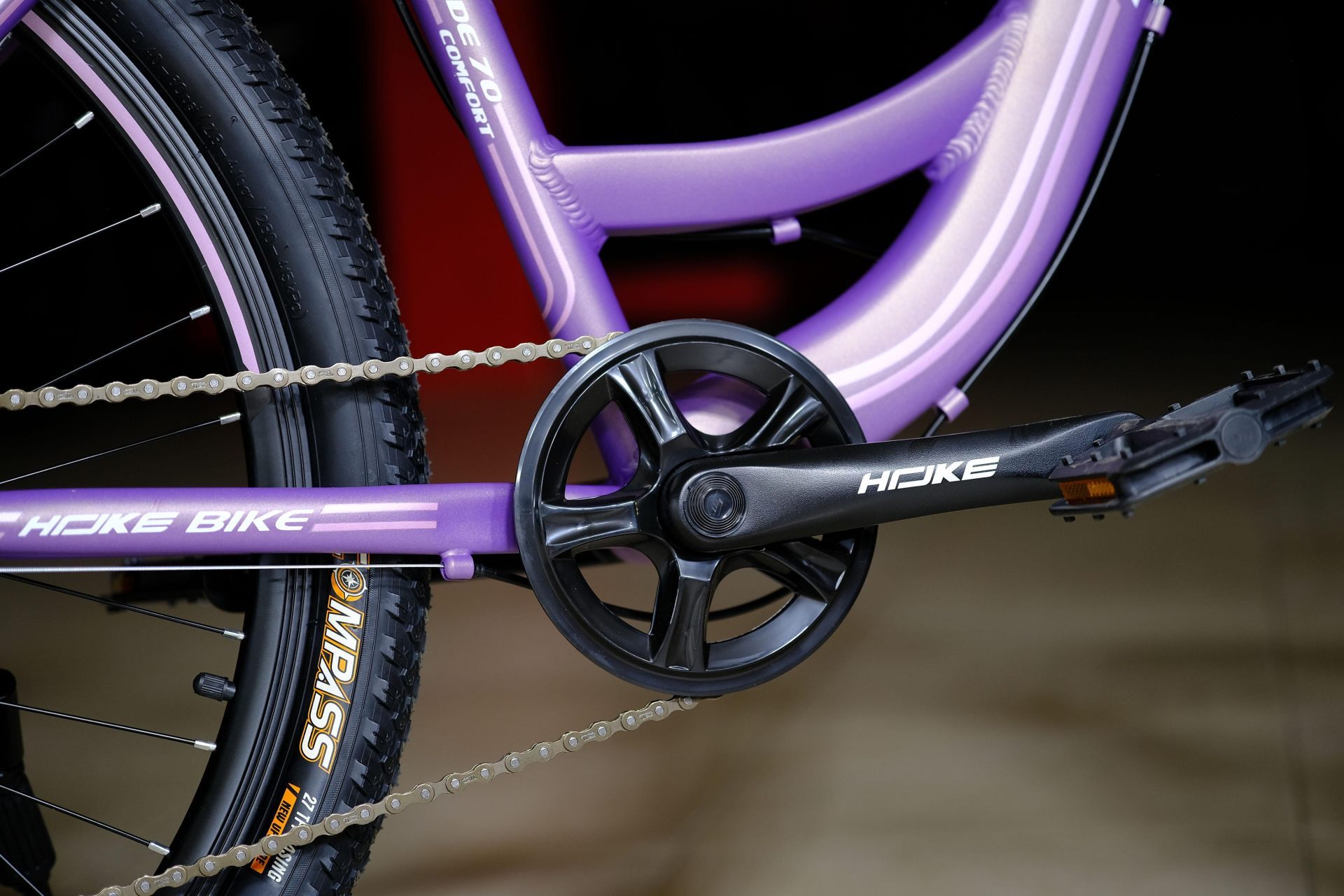 Система (шатун) алюминий 36T под квадрат HOKE Jade 70 Comfort матовый фиолетовый
