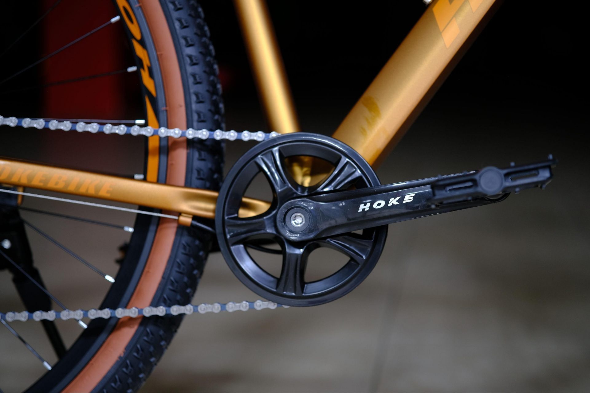 Система (шатун) сталь 36T под квадрат
 HOKE ONE WAY 29 матовый коричневый-золотой 19