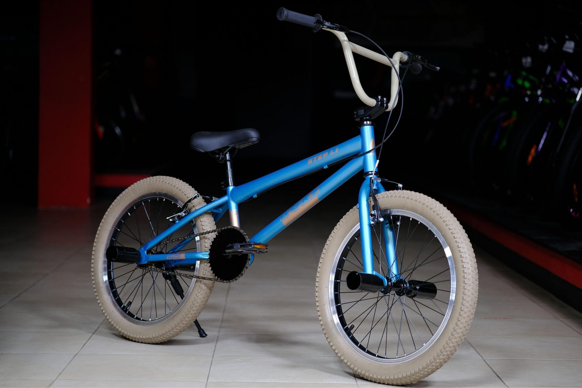 Велосипед HOKE BMX Step L1 матовый синий Стальная рама, тормоза V-Brake, втулки на промподшипниках